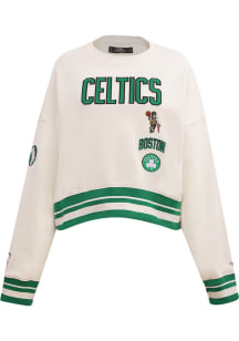 Pro Standard Boston Celtics Womens White Retro Classic Crew Sweatshirt