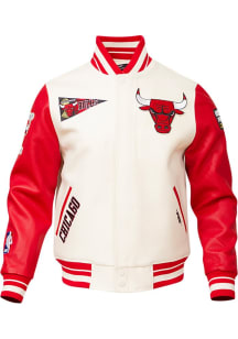 Mens Chicago Bulls Pro Standard Mens Retro Wool Varsity Heavyweight Jacket - White