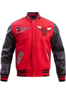 Mens Chicago Bulls Pro Standard Mens Retro Wool Varsity Heavyweight Jacket - Red