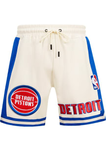 Pro Standard Detroit Pistons Mens White Retro Chenille Shorts