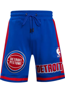 Pro Standard Detroit Pistons Mens Blue Retro Chenille Shorts