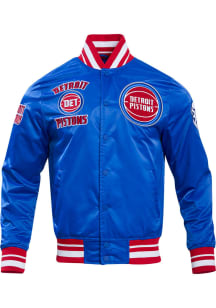 Pro Standard Detroit Pistons Mens Blue Retro Satin Light Weight Jacket