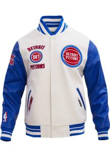 Mens Detroit Pistons Pro Standard Mens Retro Wool Varsity Heavyweight Jacket - White