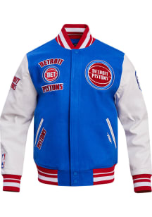 Mens Detroit Pistons Pro Standard Mens Retro Wool Varsity Heavyweight Jacket - Blue