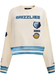 Pro Standard Memphis Grizzlies Womens White Retro Classic Crew Sweatshirt