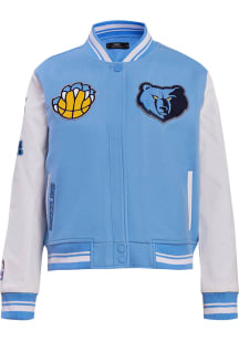 Pro Standard Memphis Grizzlies Womens Blue Retro Wool Varsity Heavy Weight Jacket
