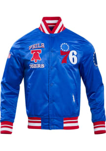 Pro Standard Philadelphia 76ers Mens Blue Retro Satin Light Weight Jacket