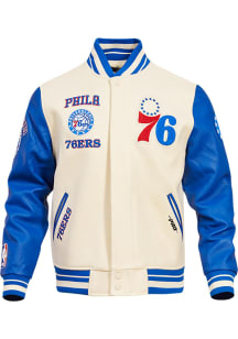 Mens Philadelphia 76ers Pro Standard Mens Retro Wool Varsity Heavyweight Jacket - White