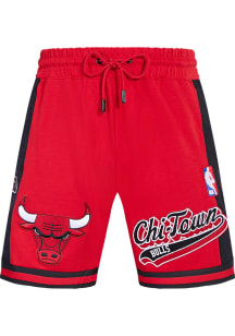 Pro Standard Chicago Bulls Mens Red Script Tail Shorts