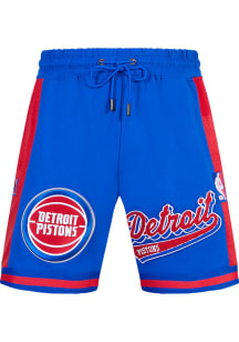 Pro Standard Detroit Pistons Mens Blue Script Tail Shorts