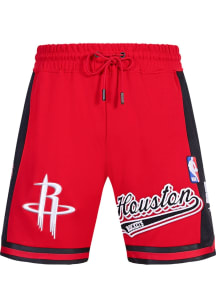 Pro Standard Houston Rockets Mens Red Script Tail Shorts
