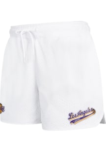 Pro Standard Los Angeles Lakers Mens White Script Tail Mesh Shorts