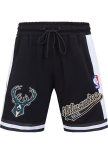 Pro Standard Milwaukee Bucks Mens Black Script Tail Shorts