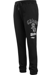 Pro Standard Chicago White Sox Mens Black Old English Sweatpants