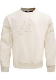 Pro Standard Los Angeles Lakers Mens White Neutral Long Sleeve Crew Sweatshirt
