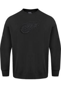 Pro Standard Detroit Red Wings Mens Black Neutral Long Sleeve Crew Sweatshirt