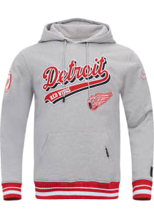 Pro Standard Detroit Red Wings Mens Grey Script Tail Fashion Hood