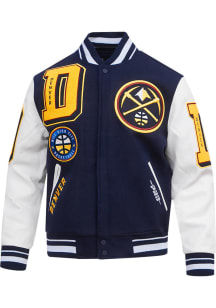 Mens Denver Nuggets Pro Standard Mens Mash Up Heavyweight Jacket - Navy Blue