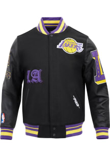 Mens Los Angeles Lakers Pro Standard Mens Old English Heavyweight Jacket - Black