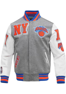 Mens New York Knicks Pro Standard Mens Mash Up Heavyweight Jacket - Grey