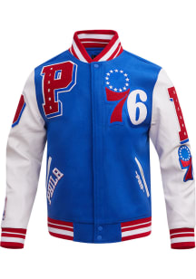 Mens Philadelphia 76ers Pro Standard Mens Mash Up Heavyweight Jacket - Blue