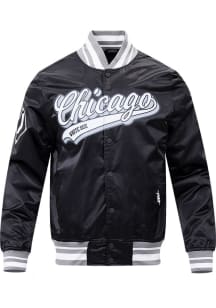 Pro Standard Chicago White Sox Mens Black Script Tail Satin Light Weight Jacket