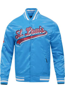 Pro Standard St Louis Cardinals Mens Blue Script Tail Satin Light Weight Jacket