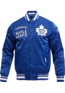 Pro Standard Toronto Maple Leafs Mens Blue Retro Satin Light Weight Jacket