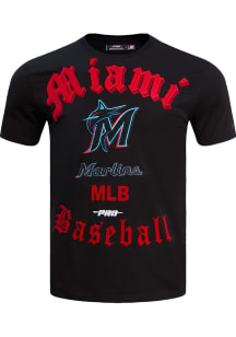 Pro Standard Miami Marlins Black Old English Short Sleeve T Shirt