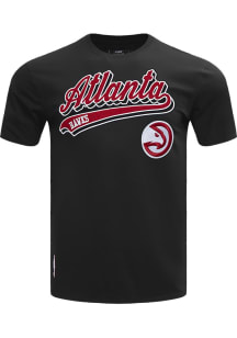 Pro Standard Atlanta Hawks Black Script Tail Short Sleeve T Shirt