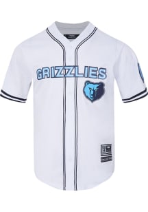 Pro Standard Memphis Grizzlies White Mesh Button Down Short Sleeve T Shirt