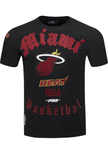 Pro Standard Miami Heat Black Old English Short Sleeve T Shirt