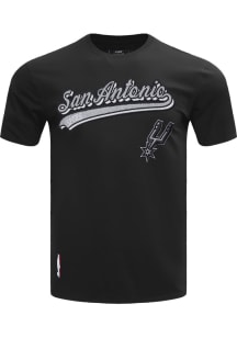 Pro Standard San Antonio Spurs Black Script Tail Short Sleeve Fashion T Shirt