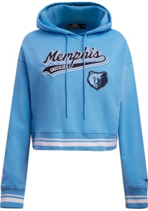 Pro Standard Memphis Grizzlies Womens Blue Script Tail Cropped Hooded Sweatshirt