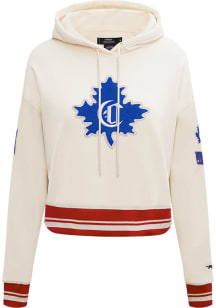 Pro Standard Montreal Canadiens Womens White Retro Cropped Hooded Sweatshirt