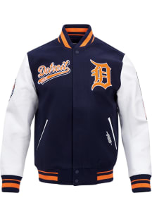 Pro Standard Detroit Tigers Womens Orange Script Tail Varsity Heavy Weight Jacket