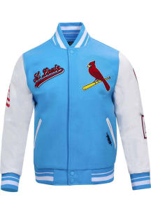 Pro Standard St Louis Cardinals Womens Blue Script Tail Varsity Heavy Weight Jacket