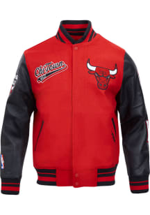 Pro Standard Chicago Bulls Womens Red Script Tail Varsity Heavy Weight Jacket
