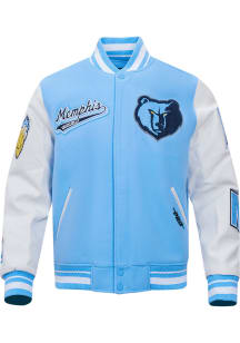 Pro Standard Memphis Grizzlies Womens Blue Script Tail Varsity Heavy Weight Jacket