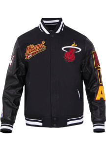 Pro Standard Miami Heat Womens Black Script Tail Varsity Heavy Weight Jacket