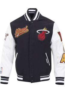 Pro Standard Miami Heat Womens Black Script Tail Varsity Heavy Weight Jacket