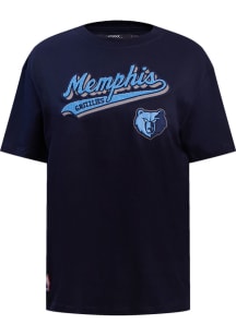 Pro Standard Memphis Grizzlies Womens Navy Blue Script Tail BF Short Sleeve T-Shirt