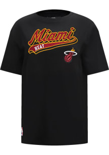 Pro Standard Miami Heat Womens Black Script Tail BF Short Sleeve T-Shirt