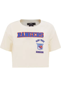 Pro Standard New York Rangers Womens White Retro Boxy Short Sleeve T-Shirt