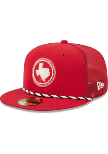 New Era Texas Rangers Mens Red City Connect Batting Practice 59FIFTY Fitted Hat