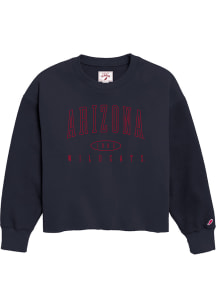 League Arizona Wildcats Womens Navy Blue Reverse Fleece Crew Sweatshirt