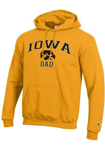 Champion Iowa Hawkeyes Mens Gold Arch Logo Dad Powerblend Long Sleeve Hoodie