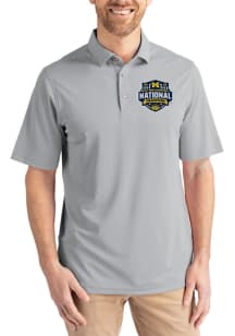 Cutter and Buck Michigan Wolverines Mens Anthracite 2026 MBB Champions Virtue Eco Pique Short Slee..