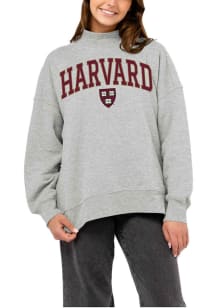League Harvard Crimson Womens Grey Diana Crew Sweatshirt