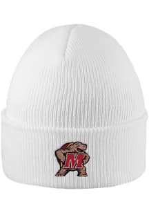 LogoFit Maryland Terrapins White Northpole Cuffed Mens Knit Hat